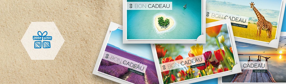 Bon cadeau = 30 / 40 / 50  100 € - SebEvasion - Agence de voyages